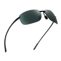 JIM HALO Sport Sonnenbrille für Damen Herren TR90 Randlos Unzerbrechlich Rahmen für Laufen Angeln Baseball Fahren Grün von JIM HALO