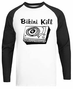 Bikini Kill Logo Weißes Unisex-Baseball-T-Shirt Schwarzes Ärmel-T-Shirt von JINBETEE