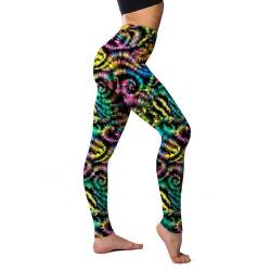 80er Artistic Leggings,Leggings für Party,Bedruckte Leggings für Damen,Damen Drucken Sporthose,Damen Hoher Taille Leggings, Karneval,Yoga (DE/NL/SE/PL, Alphanumerisch, L, XL, Regular, Regular, 01) von JINGTOPS