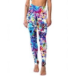 80er Artistic Leggings,Leggings für Party,Bedruckte Leggings für Damen,Damen Drucken Sporthose,Damen Hoher Taille Leggings, Karneval,Yoga (DE/NL/SE/PL, Alphanumerisch, L, XL, Regular, Regular, 03) von JINGTOPS