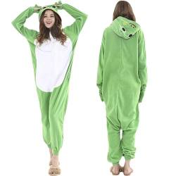 JINGTOPS Erwachsene Tier Jumpsuits,Tier Onesie Body Nachtwäsche,Jumpsuit Costume Frosch,Pyjama Damen Fasching Schlafanzug Cosplay Erwachsene Karneval von JINGTOPS