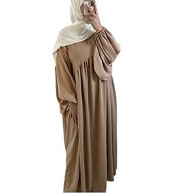 Frauen Abaya Kleid Ramadan Islamische muslimische Kleidung Krepp Ballon Ärmel Abaya Kleid Jilbab Afrikanische Türkische Robe Dubai Outfits von JINLLC