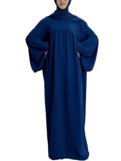 Frauen Abaya Kleid Ramadan Islamische muslimische Kleidung Krepp Ballon Ärmel Abaya Kleid Jilbab Afrikanische Türkische Robe Dubai Outfits von JINLLC