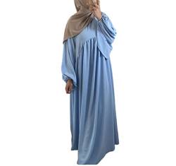 Frauen Abaya Kleid Ramadan Islamische muslimische Kleidung Krepp Ballon Ärmel Abaya Kleid Jilbab Afrikanische Türkische Robe Dubai Outfits von JINLLC