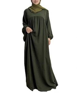 Frauen Abaya Kleid Ramadan Islamische muslimische Kleidung Krepp Ballon Ärmel Abaya Kleid Jilbab Afrikanische Türkische Robe Dubai Outfits von JINLLC