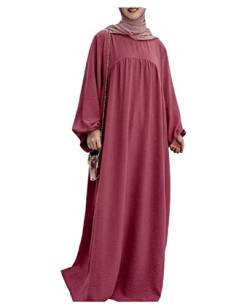 Frauen Abaya Kleid Ramadan Islamische muslimische Kleidung Krepp Ballon Ärmel Abaya Kleid Jilbab Afrikanische Türkische Robe Dubai Outfits von JINLLC