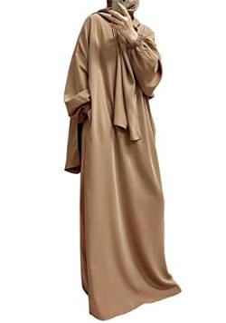 JINLLC Frauen Gebetskleid Kapuze Abaya Hijab Nida Ramadan Muslim Langes Kleid EIN Stück Gebet Outfit Islamische Dubai Türkisch Bescheidene Kleidung von JINLLC