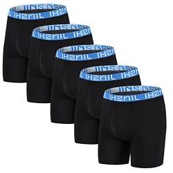 JINSHI Herren-Boxershorts mit langem Bein, Multipack, Black503 5er-Pack, XXX-Large von JINSHI