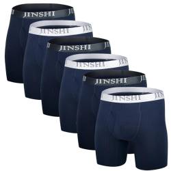 JINSHI Herren-Boxershorts mit langem Bein, Multipack, Js426427sl 6 Stück, XXX-Large von JINSHI