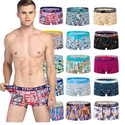 JINSHI Herren Design Trunks Unterwäsche Bambus Boxer Briefs, Zufällige Farbauswahl, X-Small von JINSHI