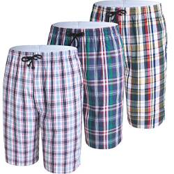 JINSHI Herren Schlafshorts Lounge Nachtwäsche 3er Pack, Multi-3-Pack: 04., X-Groß von JINSHI