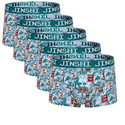 JINSHI Herren-Unterhosen, 5er-Pack, Stretch-Boxershorts für Herren, kurze Beinunterwäsche, atmungsaktiv, 359, 5er-Pack, Medium von JINSHI