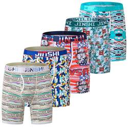 Fashion Underwear Herren Bamboo Boxershorts Long Leg No Ride Up - - 4X-Large von JINSHIKLUIO