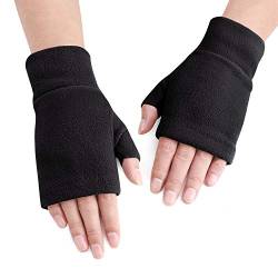 JINTN Unisex Sport Fleece Halb Handschuhe Fingerlose Fäustlinge Arbeitshandschuhe Armstulpen Warm Winterhandschuhe für Damen und Männer von JINTN