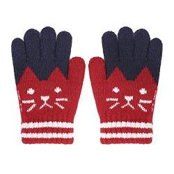 Warm Kinder Handschuhe Kätzchen Druck Herbst Winter Strickhandschuhe Outdoor Winterhandschuhe für 4-8 Jahre Alter Mädchen Jungen von JINTN