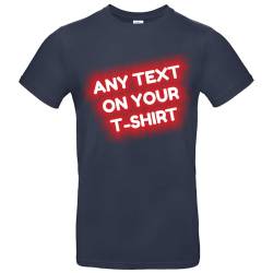 JINTORA - T-Shirt Herren - personalisiert - Navyblau - XL - selbst gestalten - mit Wunschtext - Spruch - beidseitig individuell beidseitig Bedruckt von JINTORA