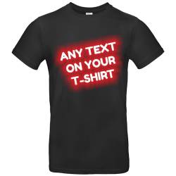 JINTORA - T-Shirt Herren - personalisiert - schwarz - L - selbst gestalten - mit Wunschtext - Spruch - beidseitig individuell beidseitig Bedruckt von JINTORA