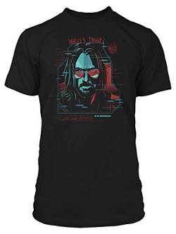 JINX Cyberpunk 2077 Johnny Silverhand Digital Ghost Herren Gamer Graphic T-Shirt, schwarz, Mittel von JINX