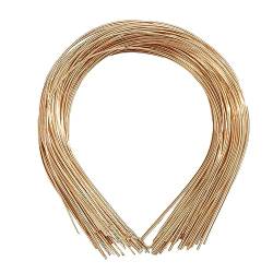 JISADER 50 Stück schlichte Metall-Stirnbänder zum Basteln, dünnes Draht-Haarband, handgefertigte Blanko-Stirnbänder, Gold von JISADER
