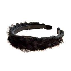 JISADER Haargeflochtenes Stirnband, Haarreifen, Haarstyling-Zöpfe, klobige Haarbänder, breites geflochtenes Stirnband für Frauen, Damen und Mädchen, Schwarz von JISADER