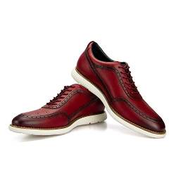 JITAI Herren Oxford Schuhe Herrenmode leichte Schuhe Freizeit Herrenschuhe, Rot-17, 44 EU (11 UK) von JITAI