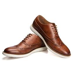 JITAI Herren Oxfords Schuhe Freizeitschuhe für Herren Leichte Schnür-Modeschuhe, Braun-02, 42 EU (9 UK) von JITAI