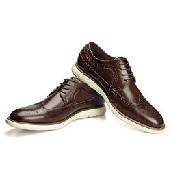 JITAI Herren Oxfords Schuhe Freizeitschuhe für Herren Leichte Schnür-Modeschuhe, Braun-07, 44 EU (11 UK) von JITAI