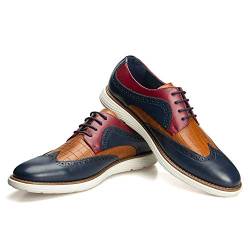 JITAI Herren Oxfords Schuhe Freizeitschuhe für Herren Leichte Schnür-Modeschuhe, Mehrfarbig-04, 41 EU (8 UK) von JITAI