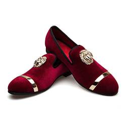 JITAI Männer Penny Slip-On Leder gefüttert Loafer Herren Schuhe Mokassins, Rot 03, 40 EU (7 UK) von JITAI