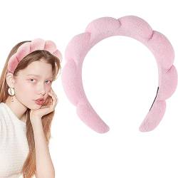 1 Stück Spa Stirnband Schwamm Frottee Stoff Stirnband Puffy Fashion Haarband Dick Gepolsterte Haarreifen Rutschfester Haarschmuck Für Frauen Mädchen Waschen Gesicht Hautpflege Make-Up (Rosa) von JITNGA