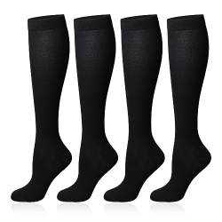 2 Paar Kompressionssocken Stützkniehohe Socken Recovery Flight Socken Für Damen Herren Abgestufte Reise Athletic Fit Krankenschwestern Laufen Wandern (Schwarze) von JITNGA