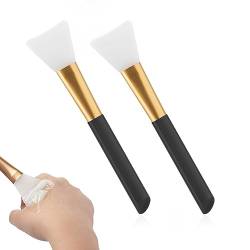 2 Stück Silikon Gesichtsmaskenbürsten Gesichtsschlammmaske Schönheitswerkzeug Applikatorbürste Körperlotion Applikator Sektorbürste Make Up Werkzeuge Für Frauen Mädchen(Schwarz) von JITNGA