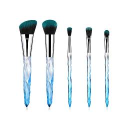 5 Stück Professionelles Make-Up-Pinsel-Set Hochwertiges Synthetisches Foundation Concealer Lidschatten Rouge Make-Up-Pinsel Für Frauen Mädchen Make-Up-Tools (Klares Kristallblau) von JITNGA