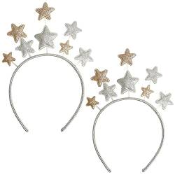 Glitter Star Stirnband Party Haarbänder Für Geburtstagsparty Urlaub Festival Haarschmuck Für Frauen Kinder Erwachsene (Silber) von JITNGA