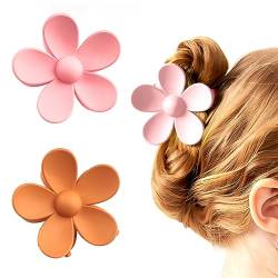 Jitnga 2 Stück Acryl Haarspangen, Matte Blumen Haarspangen, Rutschfeste Haarklammern, Große Krallenklammern Für Frauen Dickes/Dünnes Haar, Haarspangen Für Frauen Mädchen Geschenke von JITNGA