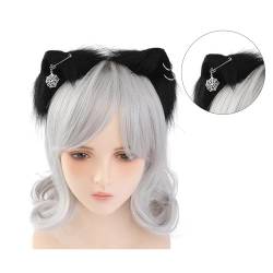 Artificial Cats Ear Hairband With Earring Woman Teens Headbands For Movie Enthusiasts Animes Theme Gatherings Hairband Cats Ear Headbands Adult Size Cats Ear Headbands Makeup Cats Ear Headbands von JIUJIUWO