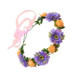 Blumen Stirnbänder Für Damen Braut Blumen Für Hochzeit Party Blumengirlanden Haarkranz Blumen Stirnbänder Blumen Stirnbänder von JIUJIUWO