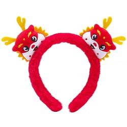 Chinesisches Neujahrs Drachenhorn Haarband Weicher Plüsch Auffällige Farben Angenehme Elastizität Ideal Für Festlichkeiten Plüsch Stirnband Zum Waschen Des Gesichts Plüsch Stirnbänder Für Frauen von JIUJIUWO
