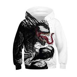 JJCat Kinder Langarm Kapuzen 3D Digital Print Fashion Venom Series Pullover Sweatshirts(L,Multicolor) von JJCat
