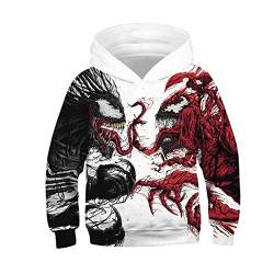 JJCat Kinder Langarm Kapuzen 3D Digital Print Hero Venom Series Roaring Monster Pullover Sweatshirts(L,Multicolor) von JJCat