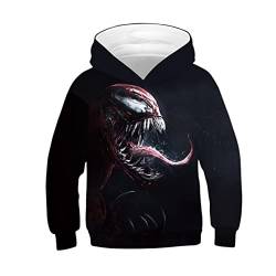 JJCat Kinder Langarm Kapuzen 3D Digital Print Hero Venom Series Roaring Monster Pullover Sweatshirts(S,Multicolor) von JJCat