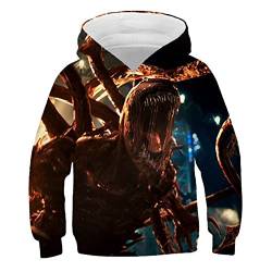 JJCat Kinder Langarm Kapuzen 3D-Digitaldruck Heldengift-Serie Brüllendes Monster Pullover Sweatshirts(M,Schwarz6) von JJCat