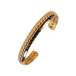 JJDreams Edelstahl Armreif Damen Gold Offener Armspange Oval Armreif Armband Geschenk für Damen von JJDreams