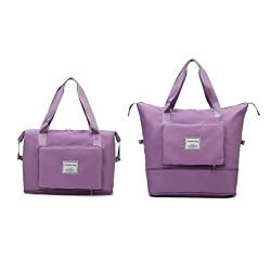 JJDreams Reisentasche Faltbare Weekender Handgepäck Damen Wasserdicht Sporttasche mit Nassfach Hellviolett von JJDreams