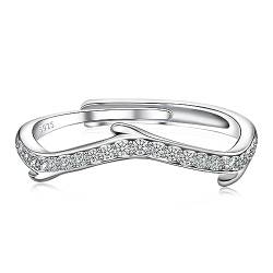 JJDreams Zirkonia Ring 925 Sterling Silber Damen Verstellbare Ring Verlobungsring mit Stein Geschenk für Frauen von JJDreams