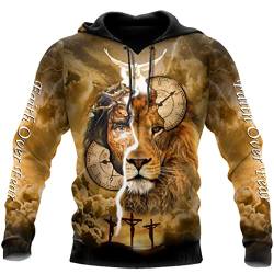 3D Christus Hoodies für Männer Frauen Jesus Knight Print Frühling Herbst Langarm Shirt USA Größe,Faith Hoodie,5XL von JJLLAZAD