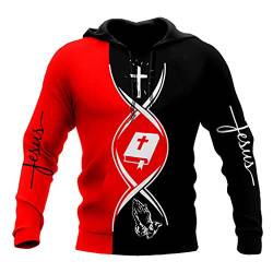 JJLLAZAD Christian Unisex Hoodie, Gott Jesus 3D Print Full Zip Casual Lose Sweatshirt Herbst Langarm Kreuz Harajuku Jacke,Bible Hoodie,L von JJLLAZAD