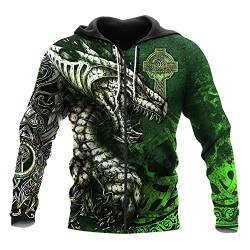 JJLLAZAD Herren Viking Tattoo Pullover Hoodie Jormungandr Sweatshirt Mit 3D-Volldruck Herbst Freizeitpullover Oversized Freizeitmantel,Zipper Hoodies,5XL von JJLLAZAD