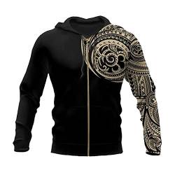 Wikinger Herren Hoodie,3D Drucken Lässig Locker Sweatshirt,Harajuku Street-Hip-Hop Langarm Herbst Kapuzenpullover,Amulet Zip Hoodie,M von JJLLAZAD