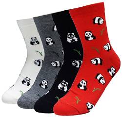 JJMax Damen Socken Schwarz und Weiß Panda Bär gefährdete Arten Socken, Lil Pandas, Einheitsgröße von JJMax